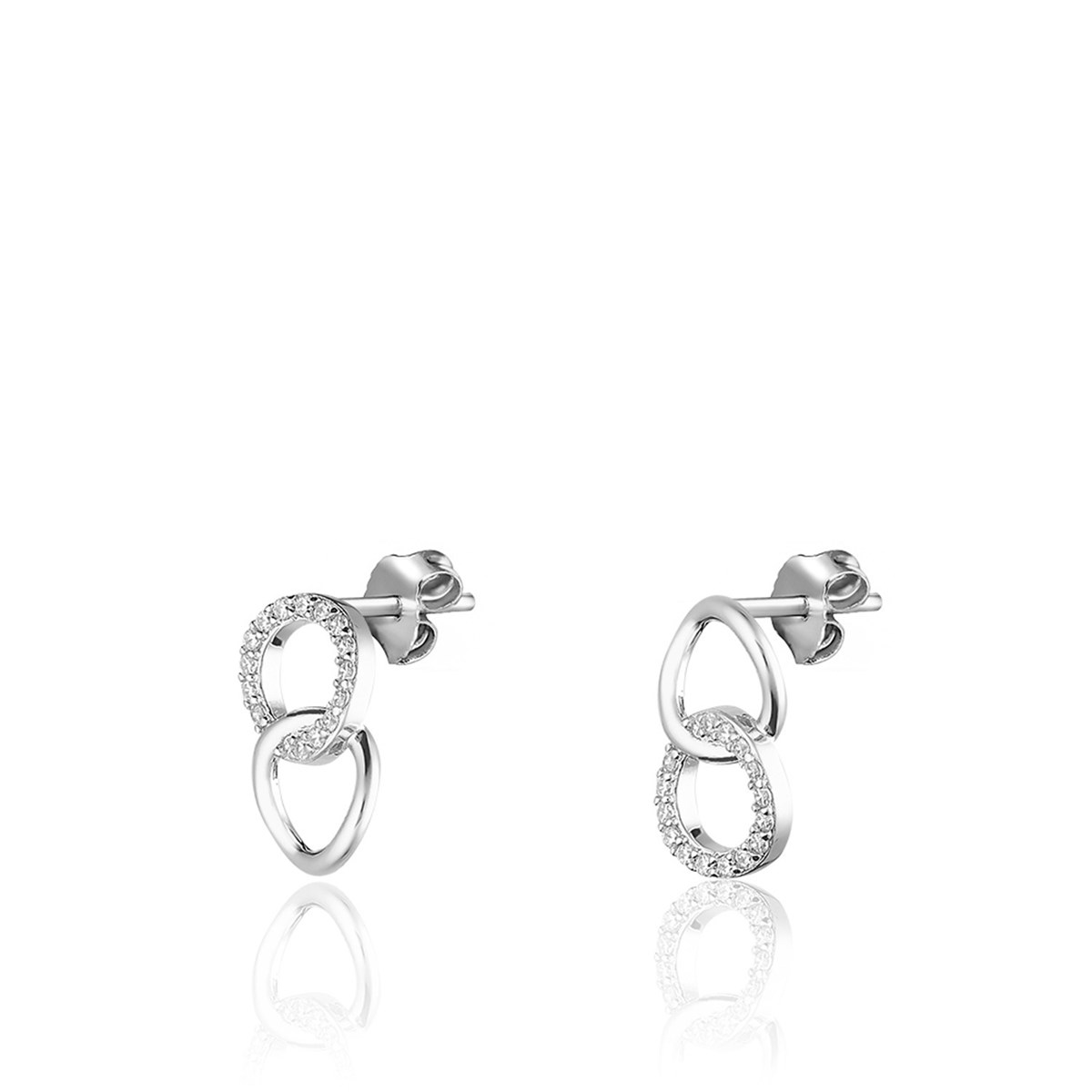 Boucles d'oreilles Agatha argent oxydes Rondou