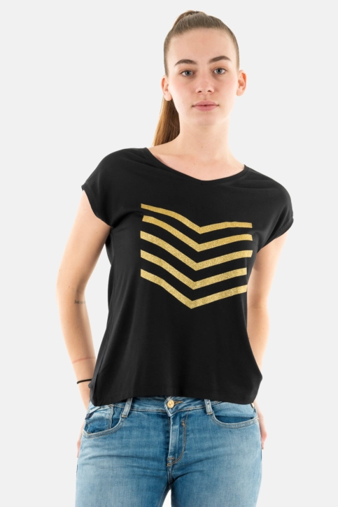 Tee shirt hbt justine 90g black/gold