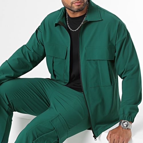Veste Zippée Avec Poches 0255 Vert Bouteille