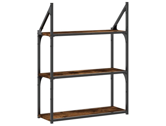 VIDAXL - Etagère murale étagère murale 3 niveaux chêne fumé 60x21x78,5 cm