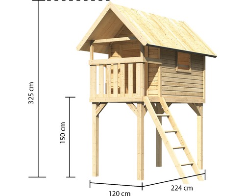 AKUBI Gernegroß paalwoning, natuurlijk hout