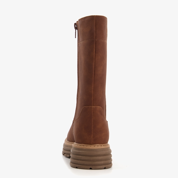 Blue Box hoge meisjes laarzen cognac