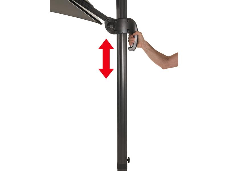 COCON Sonnenschirm TR-031, 300 x 300 cm, hängend, Grau Eleganter Ampelschirm für heisse Sommertage