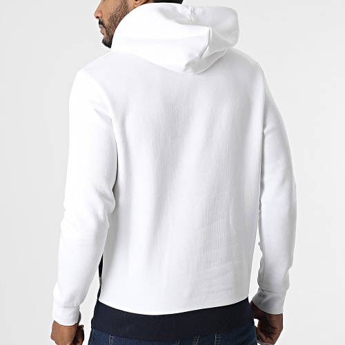 Sweat Capuche Break Blanc Bleu Marine