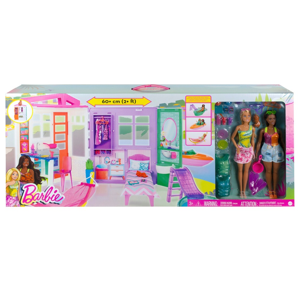 Barbie Urlaubsspaß Sommer Strandhaus, Puppen und Accessoires