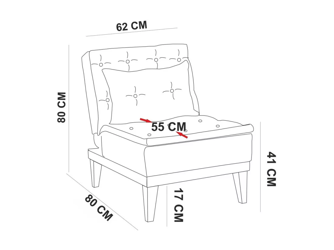Fauteuil convertible tissu vert Sporka 62cm