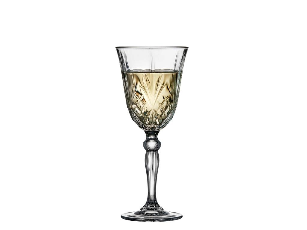 Lyngby Glas - Krystal Klar Melodia Hvidvin Vinglas 21 cl - Sæt á 4 stk.