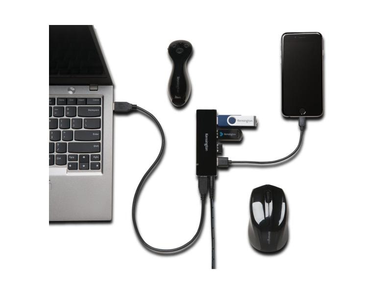 Kensington USB-Hub USB 3.0 4-Port Charging 4-Port USB-Hub mit Ladefunktion