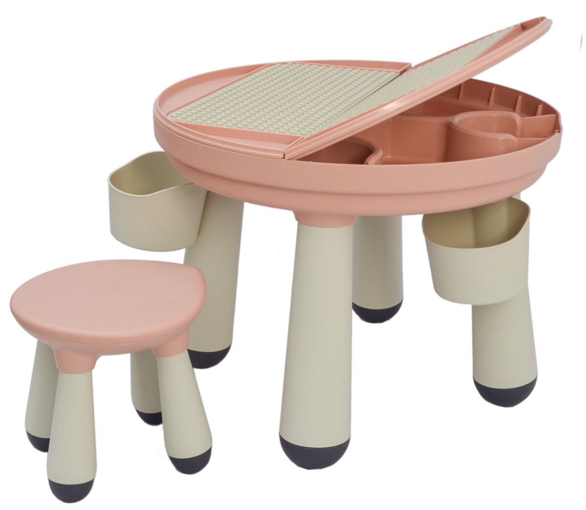 3-in-1 Kinder Spieltisch mit Platte für Bausteine - Kindertisch mit Stuhl
