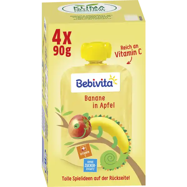 Quetschie Banane in Apfel