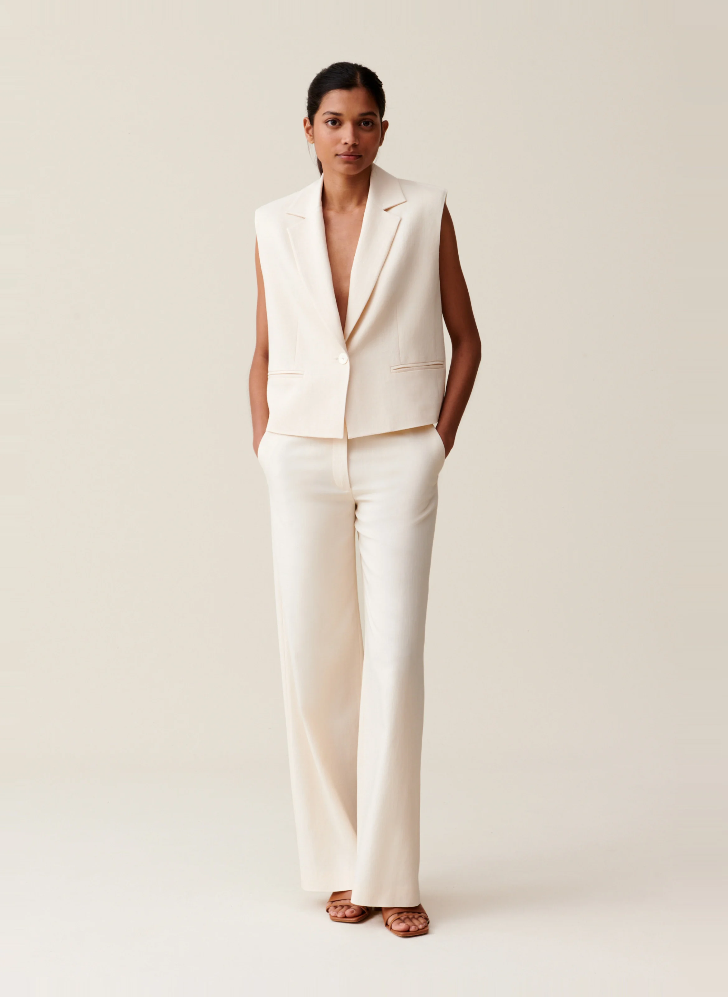 Gilet de costume droit | Blanc