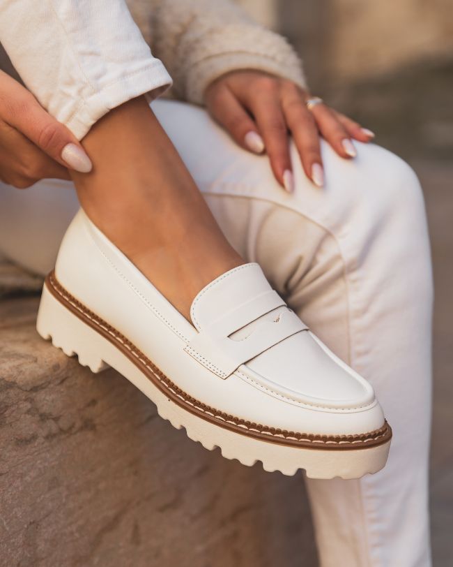 Mocassin femme blanc - Aya