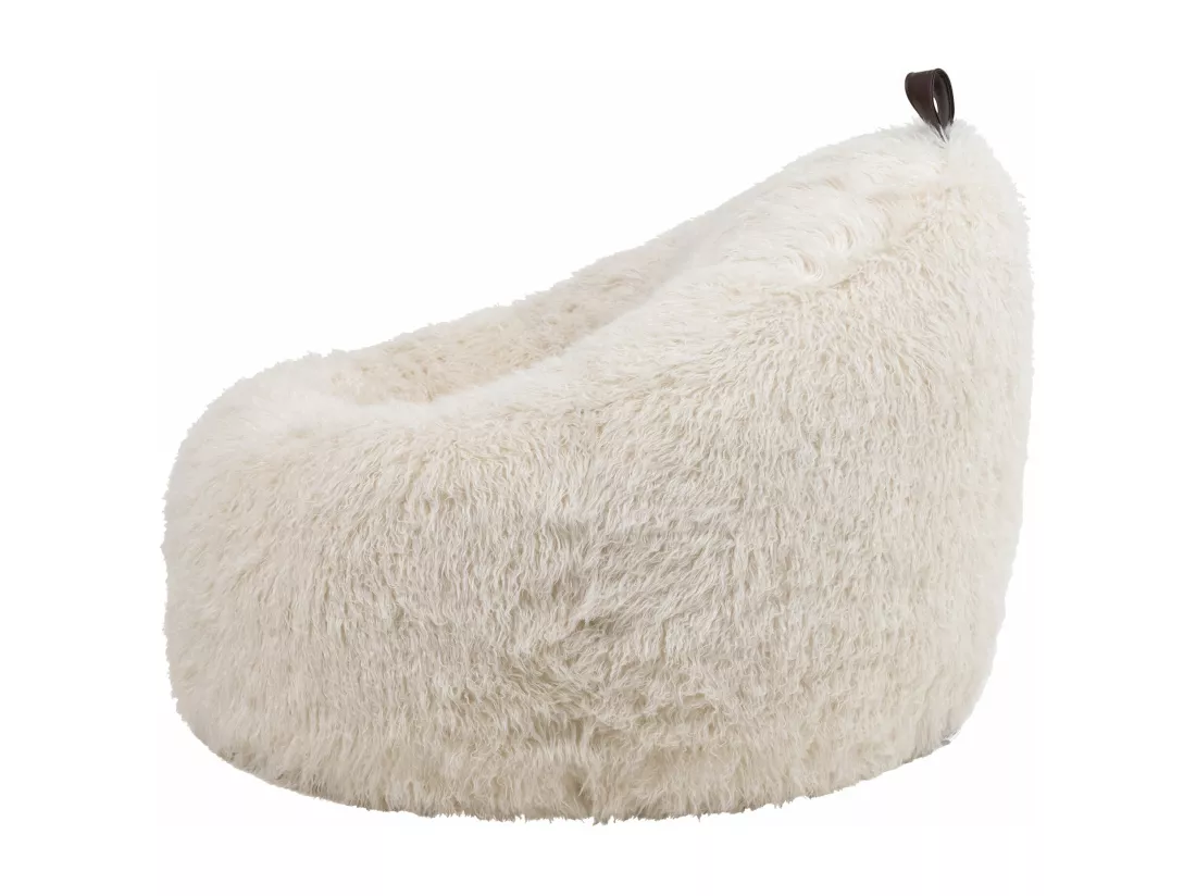 Pouf imitation fourrure beige - COCOON