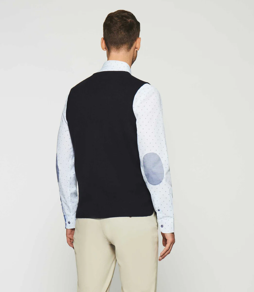 Gilet sans manches en maille marine DIVIN
