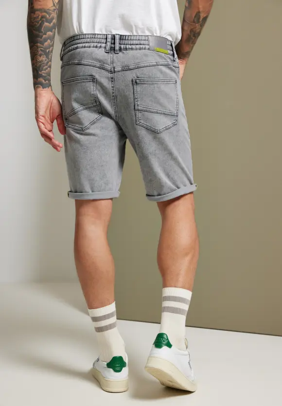 Relaxed Fit Jeansshorts - light grey random wash
