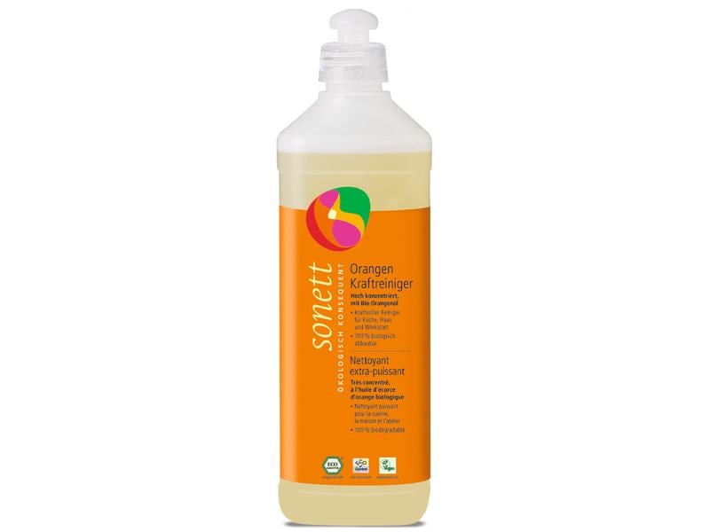 Sonett Orangen Kraftreiniger 0.5 l Ökologischer Universalreiniger mit Bio-Orangenöl