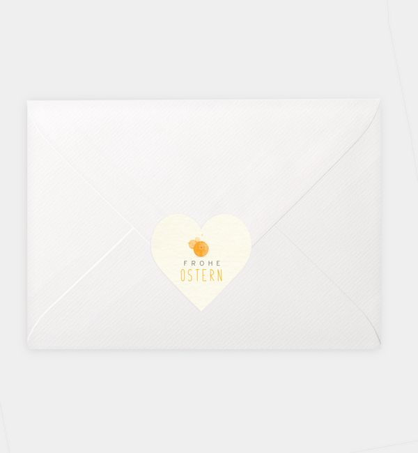 Siegelsticker Osterversteck, Herz-Siegelaufkleber (46 x 45mm)