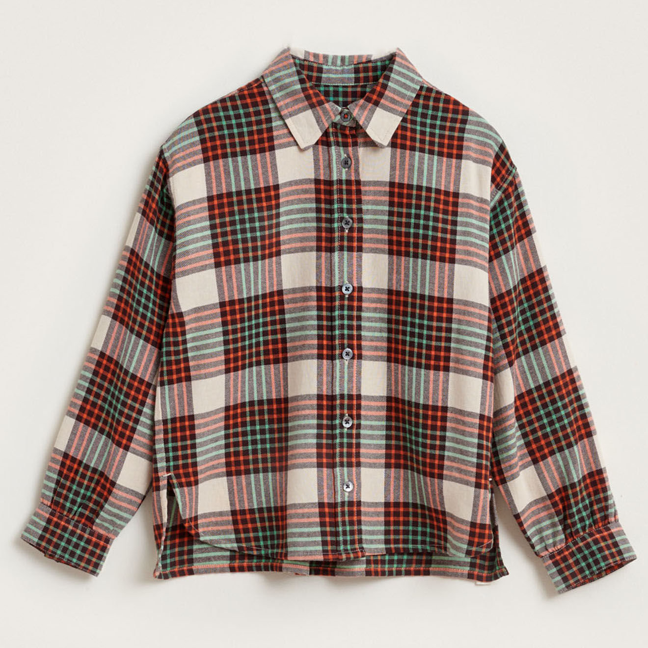 Bellerose Chemise Ironie en Coton à carreaux rouge/beige