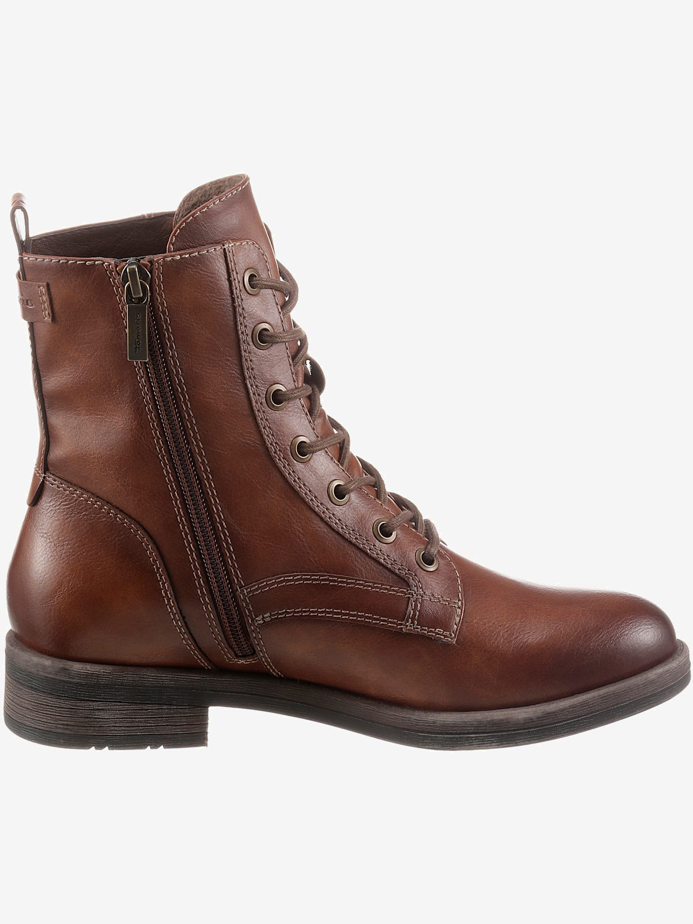 Bottines à lacets laçage et glissière