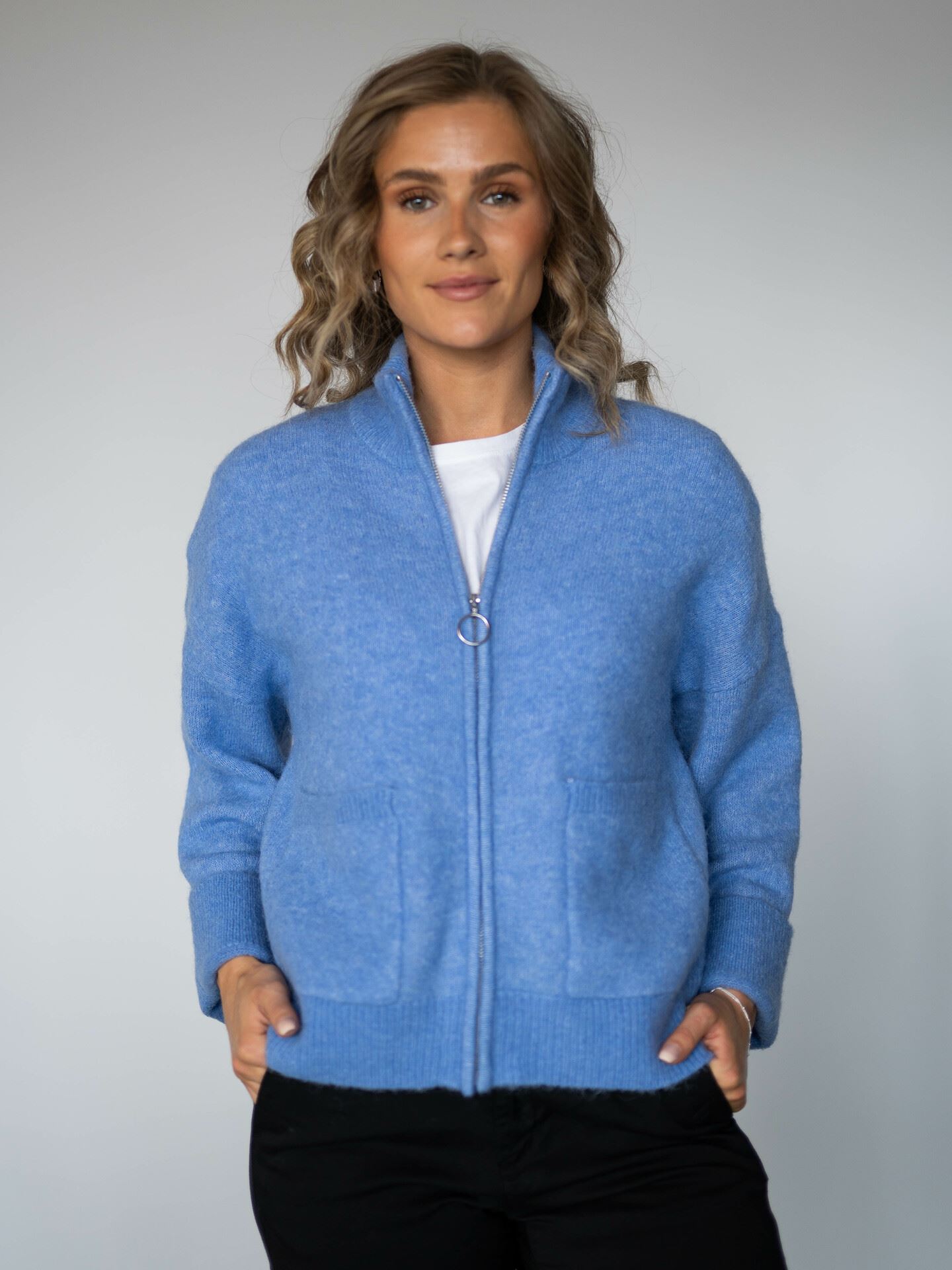 Sia Long Sleeve Knit Zipper Cardigan