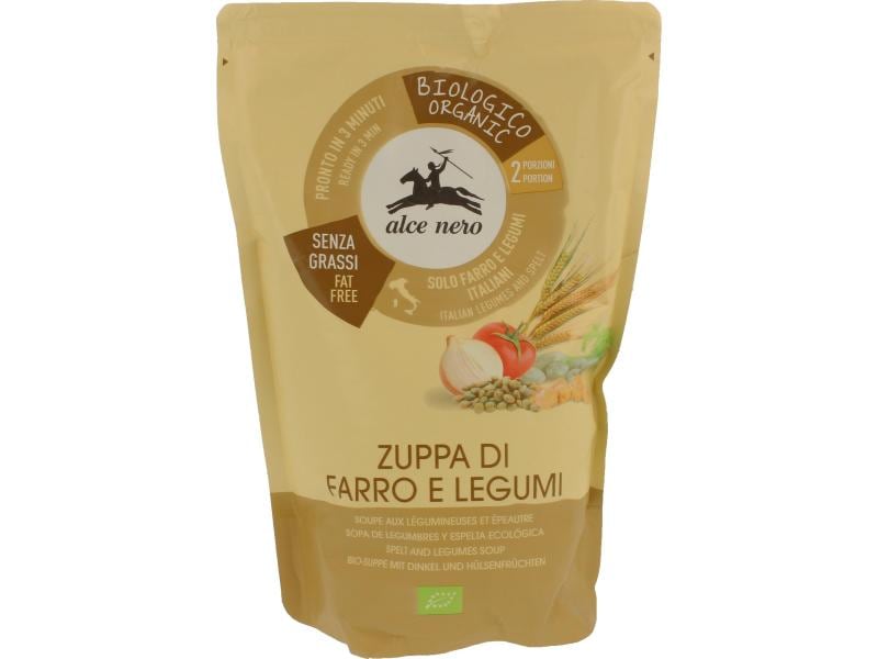 Alce Nero Suppe Bio Dinkel und Hülsenfrüchte 500 ml Fertigsuppe in Bioqualität