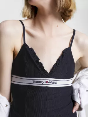 Vestido curto com babados e alças