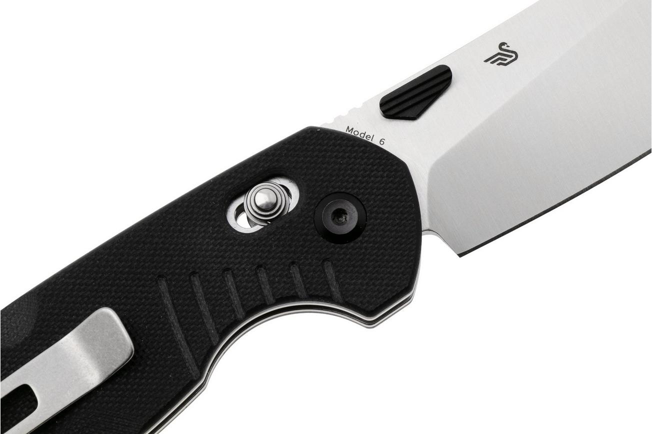 Tenable Knives Model 6 T1022V4 Satin 14C28N, Black G10, zakmes, Nick Swan design