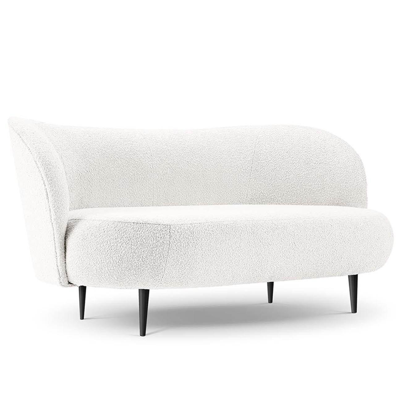 Mazzini Sofas Canapé Clove 3 places Velours bouclé blanc - 180x77x80 cm