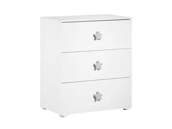 BABY PRICE Commode a langer 3 tiroirs - Boutons etoile gris - New Basic