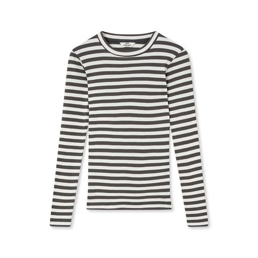 Mads Nørgaard 2x2 Cotton Tuba T-shirt, Grey Pinstripe/White Alys, L