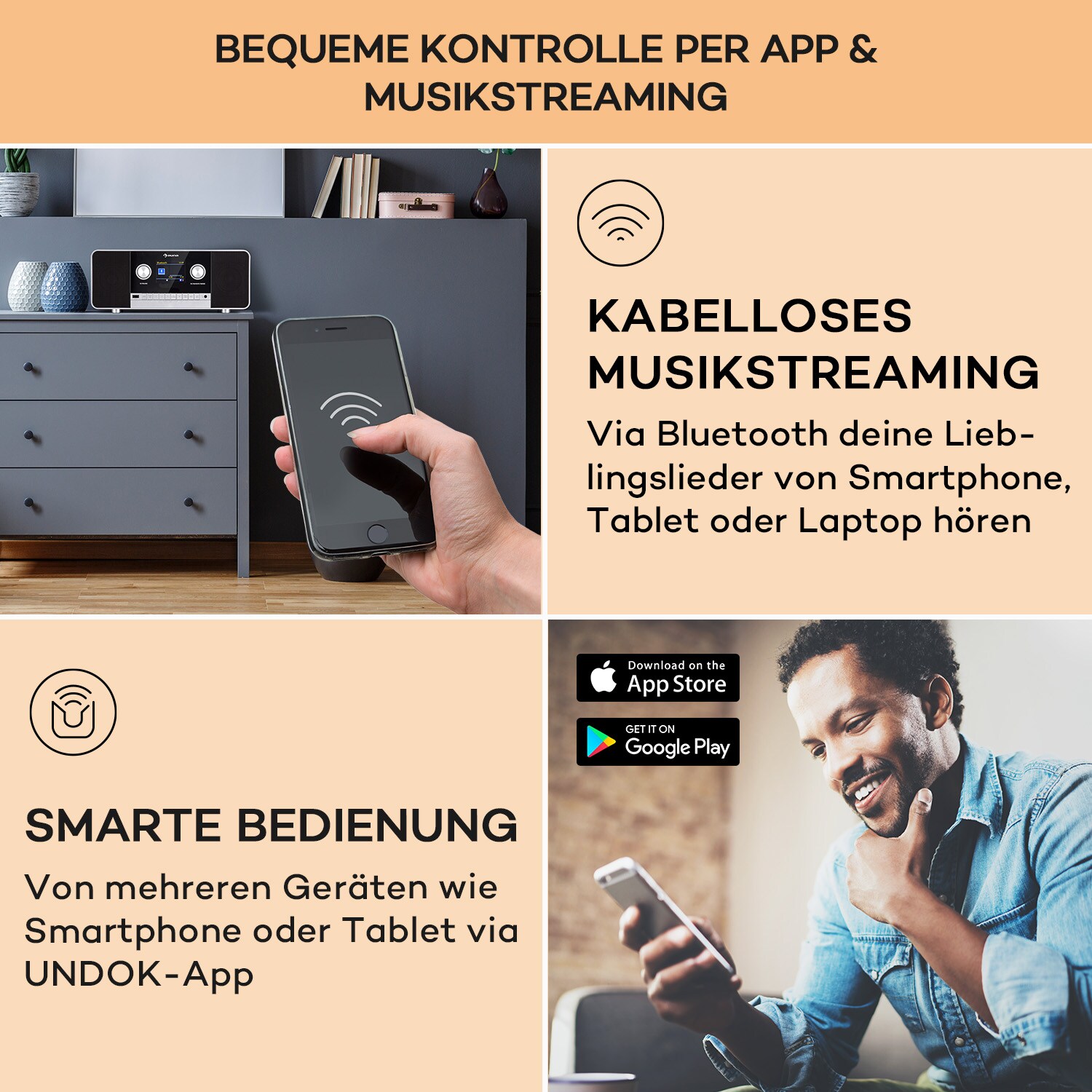 Connect 120 MKII Internetradio Bluetooth WLAN DAB/DAB+ USB AUX Schwarz