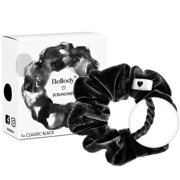 Velours Scrunchie Schwarz