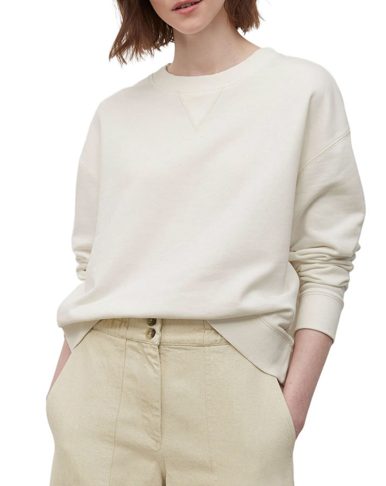 Marc O'Polo Sweat manches longues Coton Bio Colr blanc