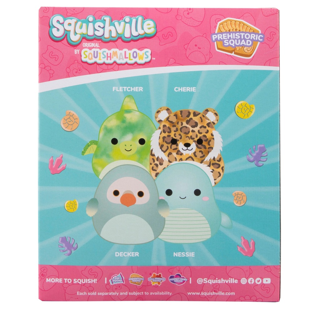 Squishville von Original Squishmallows, 5 cm, 4er-Pack – Prähistorisches Team Plüschtiere