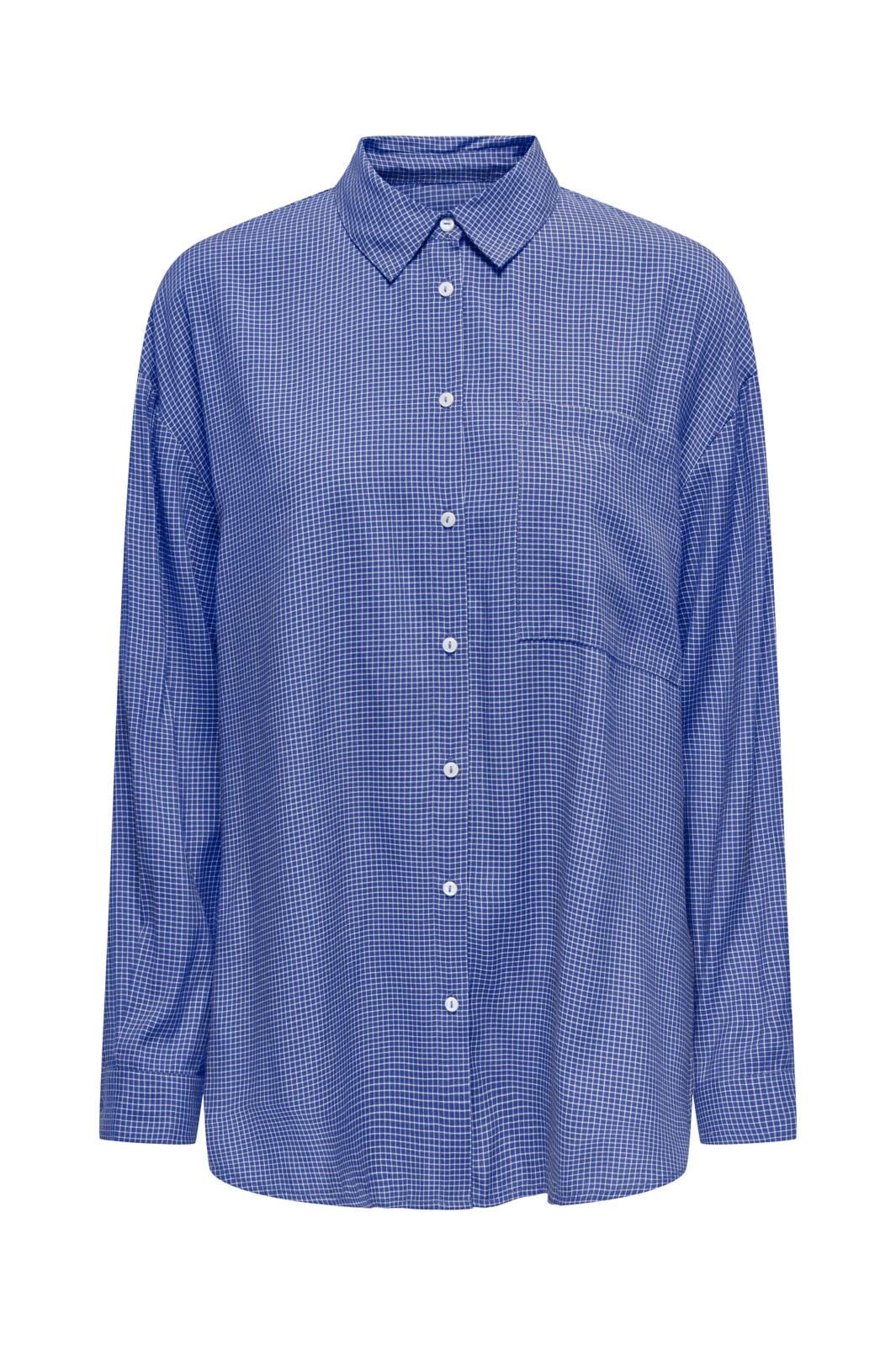 Only Onlmaggie L/S Check Shirt 4710631 amparo blue white