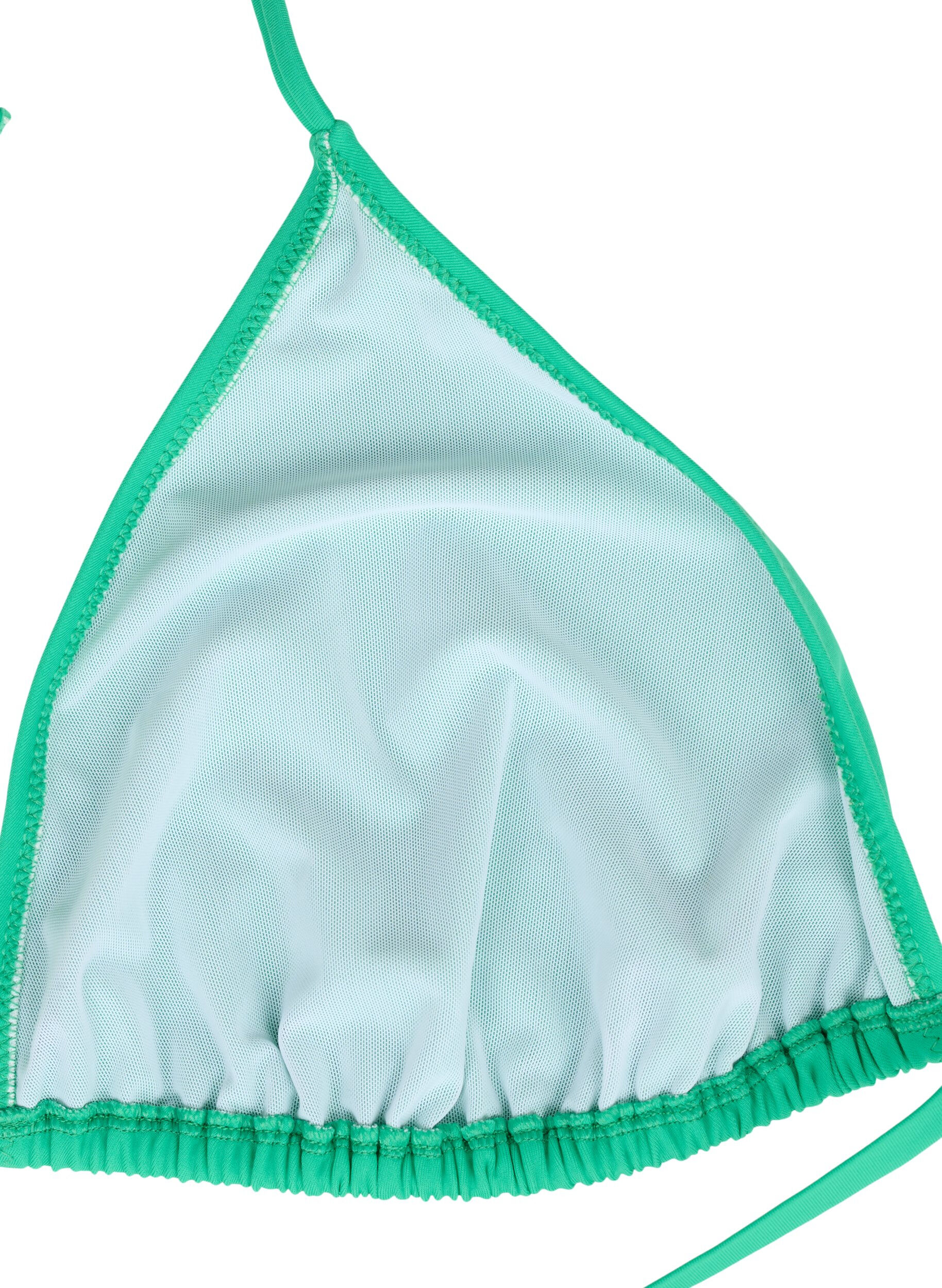 Ensfarvet trekants bikini bh