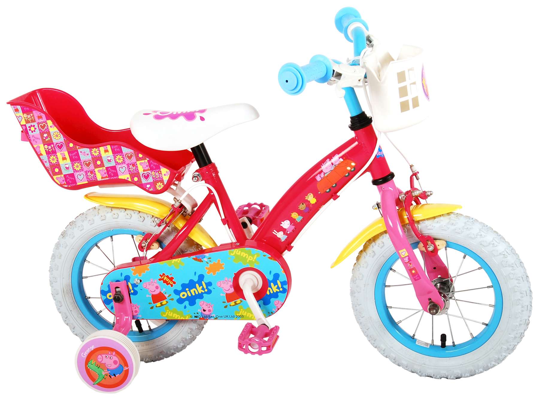 Kinderfahrrad Peppa Pig 12 Zoll Kinderrad in Pink, Zwei Handbremse