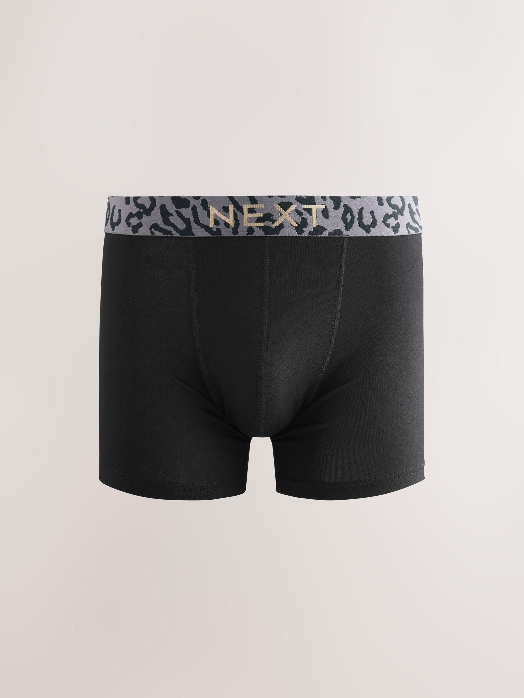 Zwarte tailleband met dierenprint - Verpakking van 5 trunks boxer