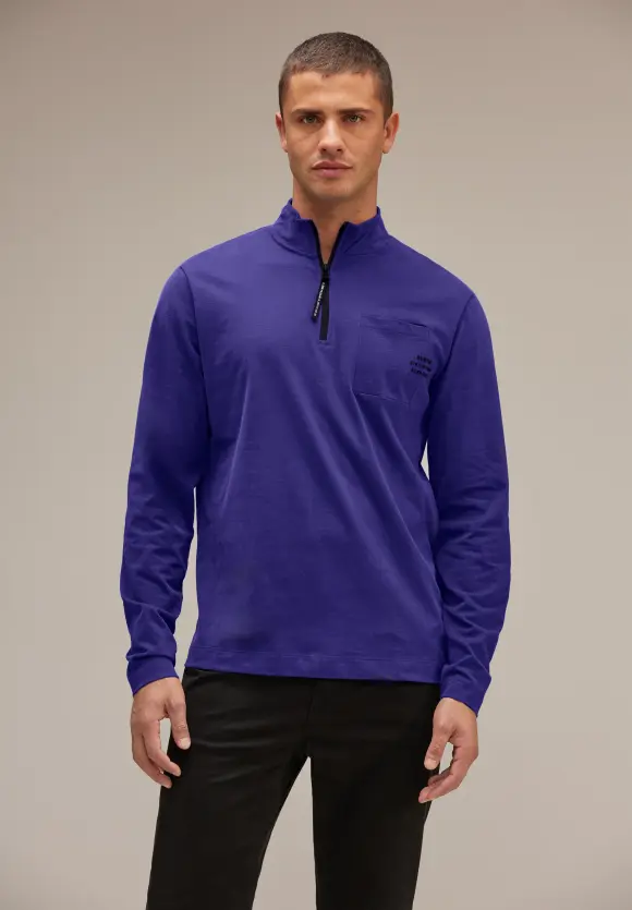 Langarmshirt mit Zipper - brilliant true blue