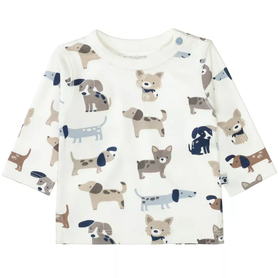 STACCATO Shirt offwhite dog gemustert