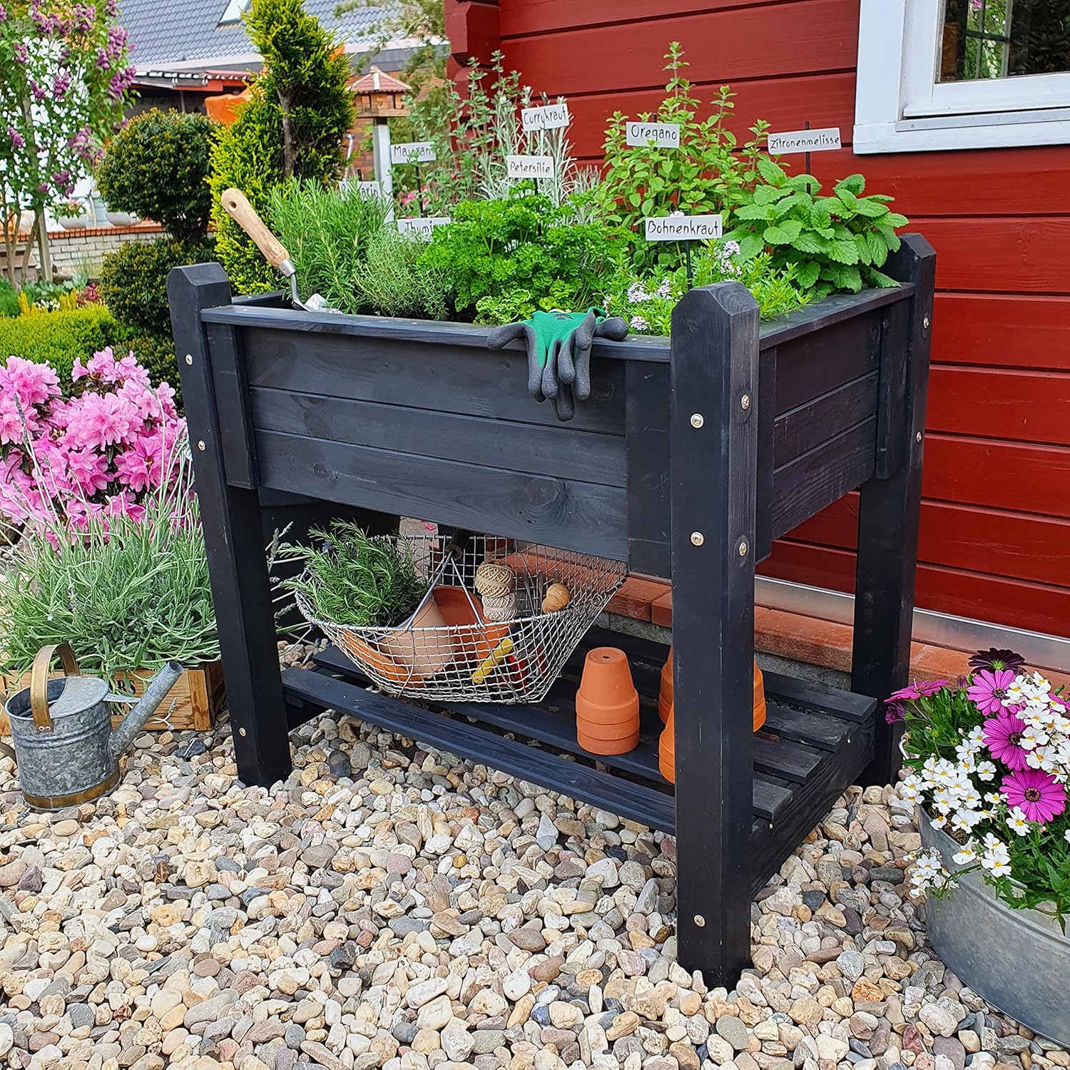 Kräuterbeet massiv, anthrazit, klein
