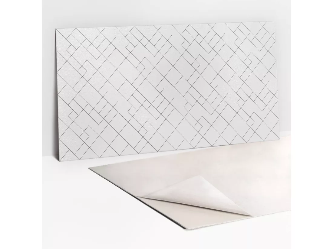 Panneaux muraux autocollants en vinyle imperméable - Carrés minimalistes 100 x 50 cm