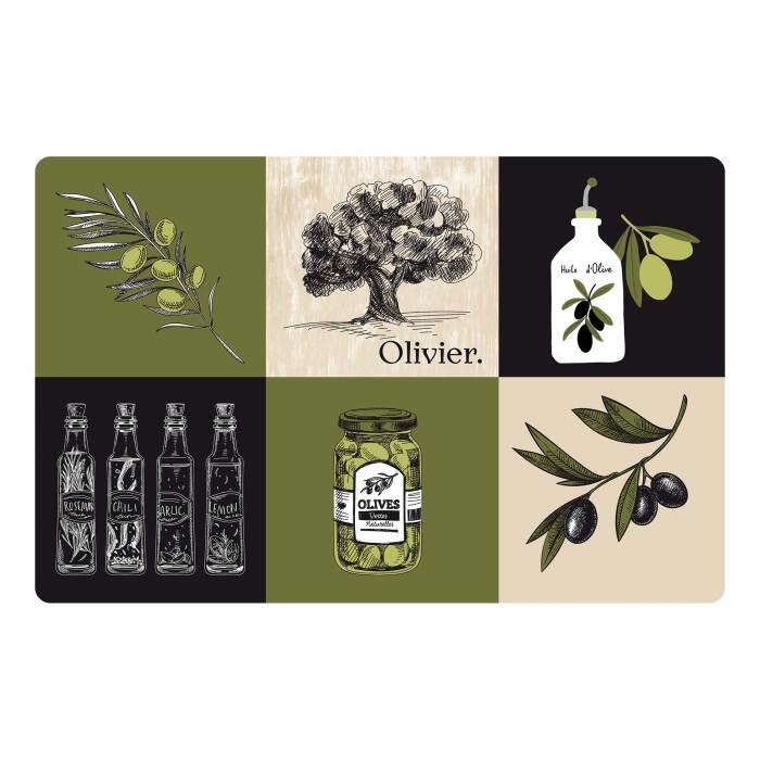 SET TABLE 28.5X44CM POLYPROPYLENE OPAQUE OLIVE