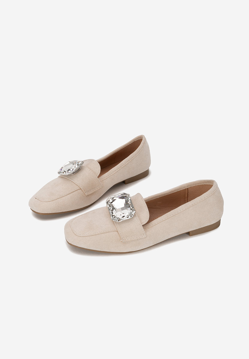Mocassins en daim beige Olimia