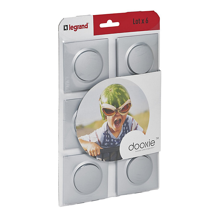 Va et vient Legrand Dooxie aluminium, lot de 6