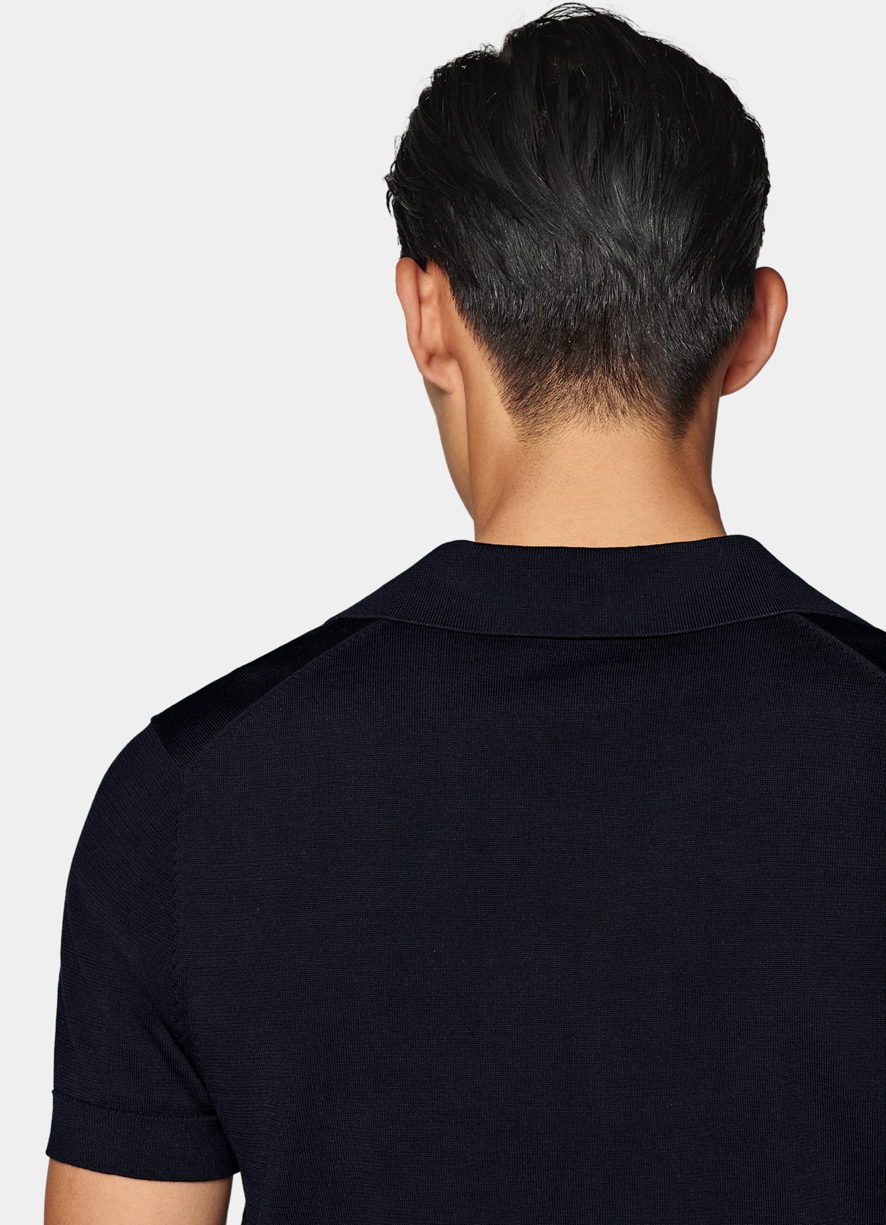 Polo sans boutons bleu marine