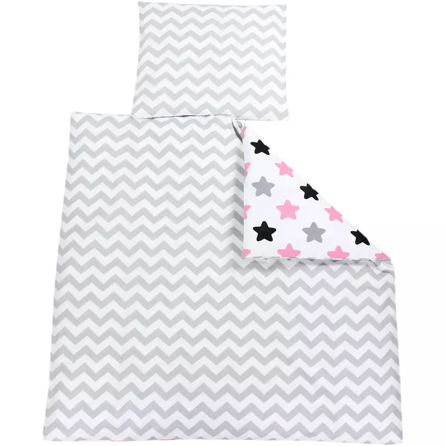 TupTam Unisex Baby Bettwäsche Wiegenset 4-teilig rosagrau