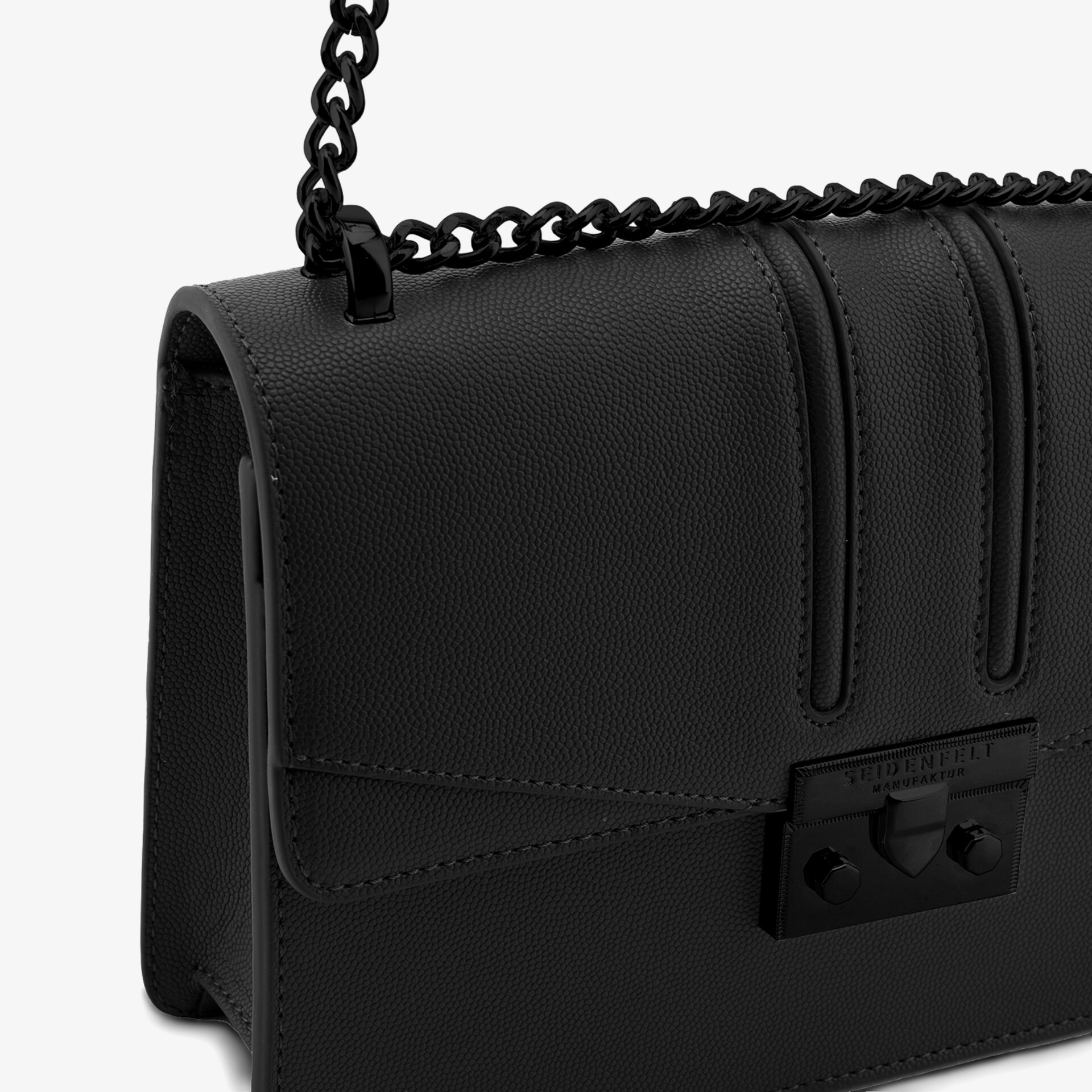 SEIDENFELT Damen Abendtasche schwarz