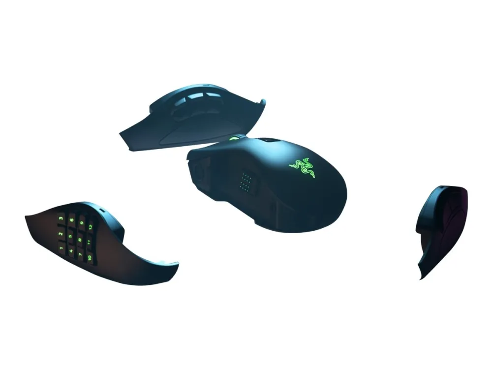 Razer Naga Pro - Mus - ergonomisk - højrehåndet - optisk - 20 knapper - trådløs - Bluetooth - Bluetooth USB adapter