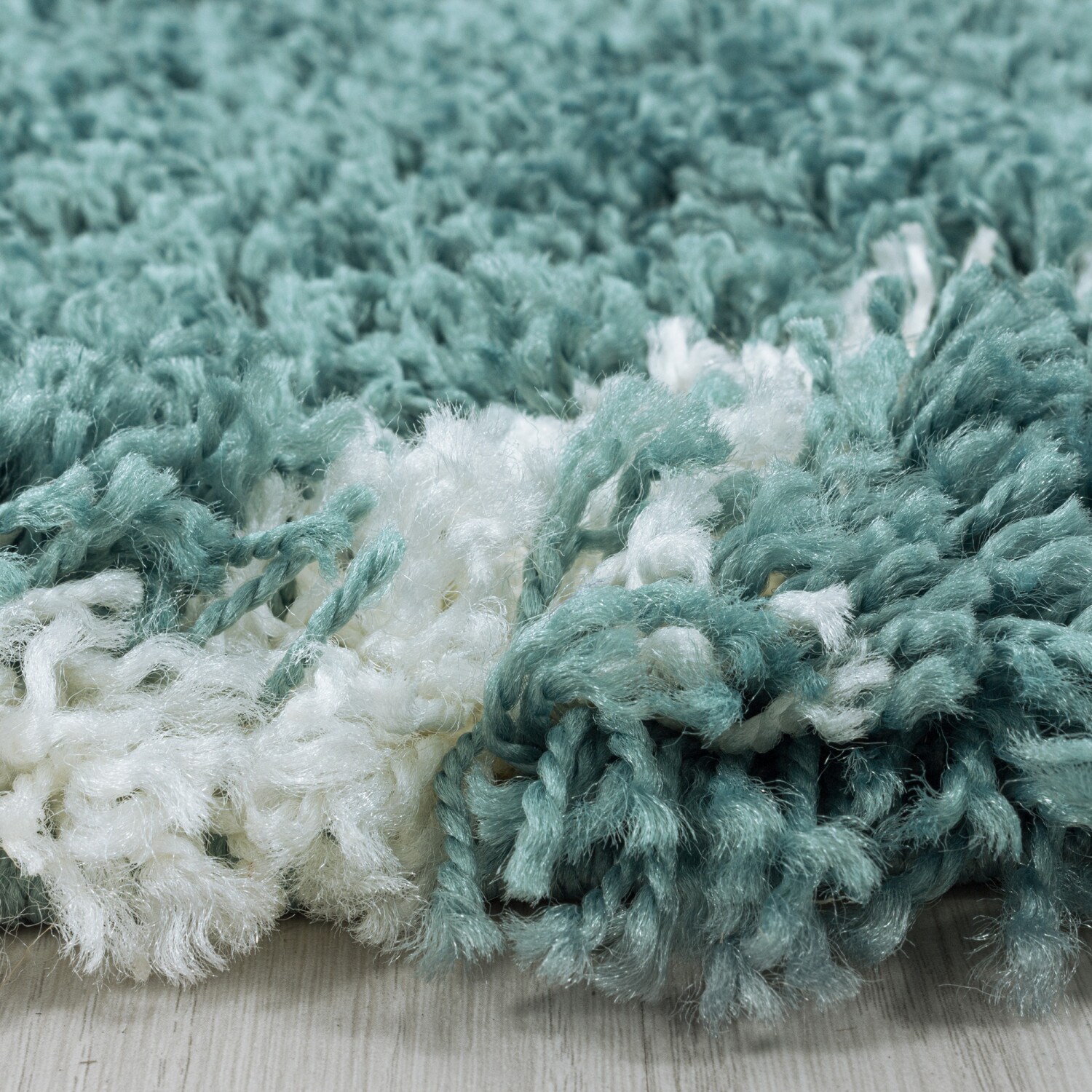 Moderner Hochflor Teppich, Skandinavischer Stil mit Rautenmuster, Shaggy Teppich